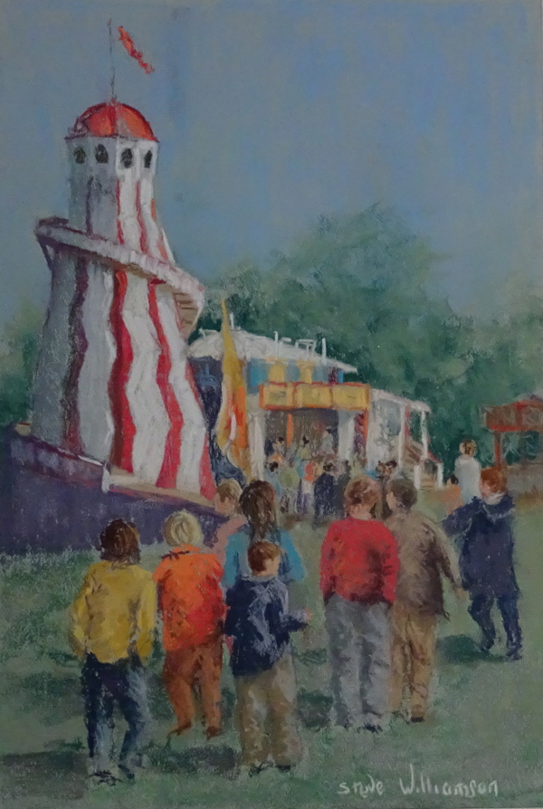 Painting entitled Helter Skelter by Steve Williamson